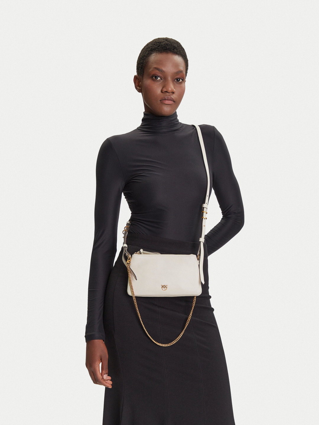 PINKO Kabelka Double Mini Al 25-26 PLTT 105359 A0QO Bílá